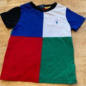 Polo by‎ Ralph Lauren Boy’s 4/4T 100% Cotton Color Block Short Sleeve Tee